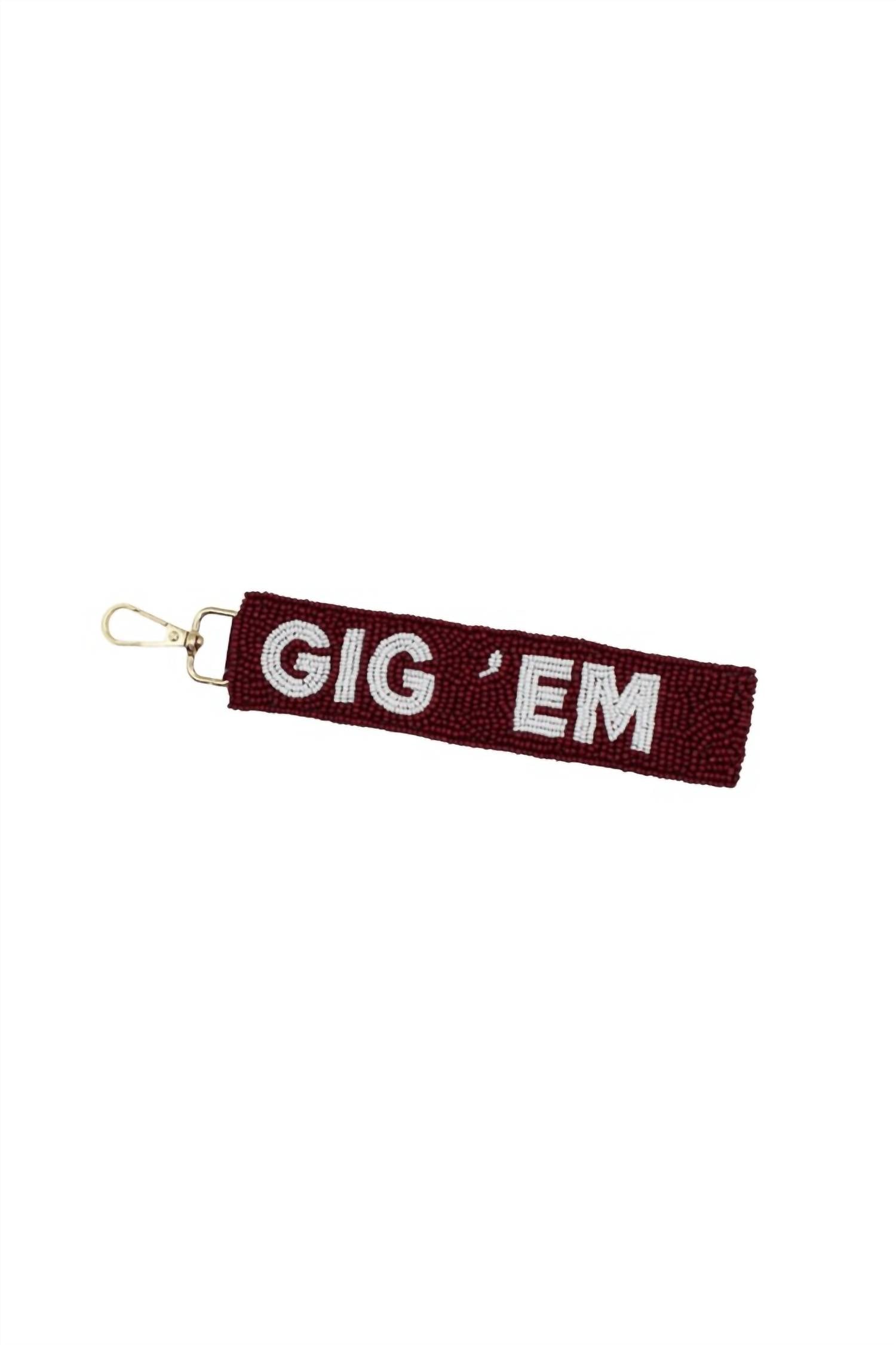 La Chic Designs - Women's Gig 'em Aggies Beaded Keychain