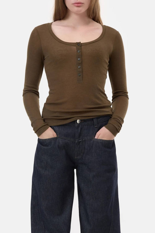 Closed - Deep Neck Long Sleeve Tee