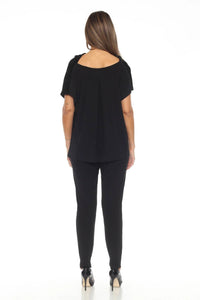 Joseph Ribkoff - Foiled Animal Print Velvet Jumpsuit