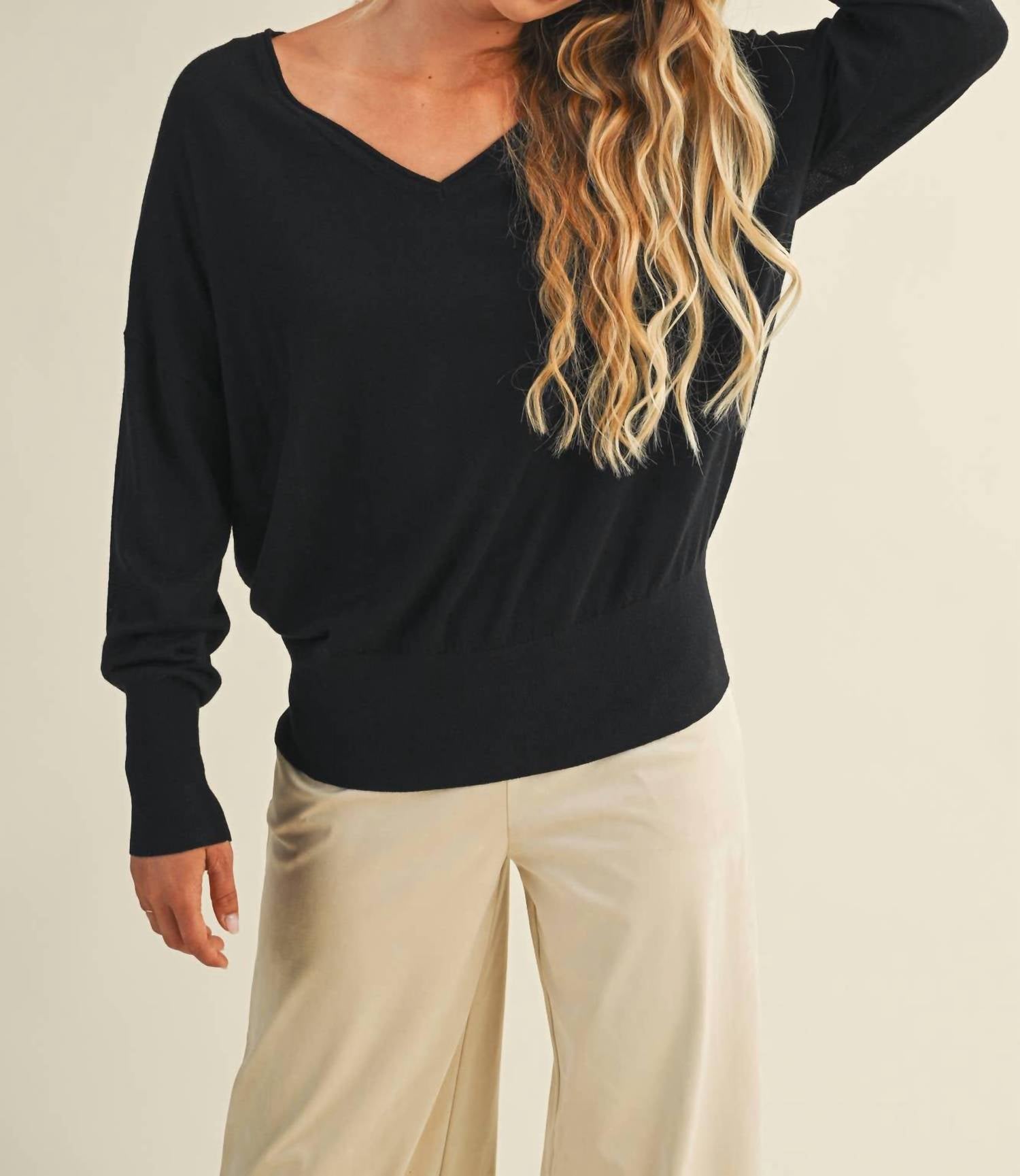 Mustard Seed - V-Neck Sweater Top