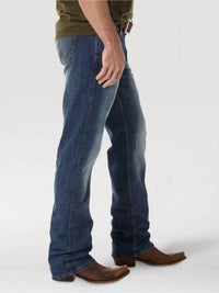 Wrangler Retro Creek Wash Slim Fit Straight Leg Jean in medium blue - men's jeans - alternate view