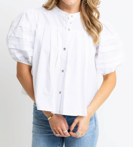 Karlie - Charlotte Poplin Pleat Sleeve Top