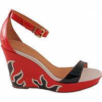 Klimini - Women's Fiery Fashionable Design Leather Wedge