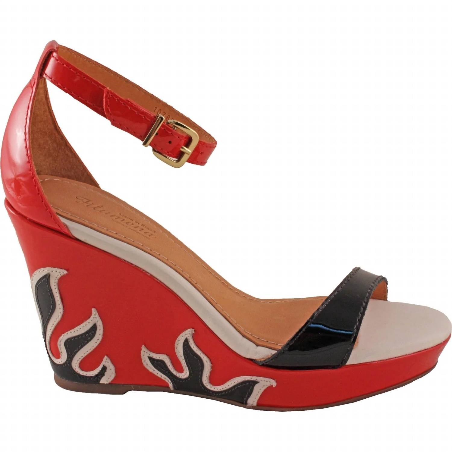 Klimini - Women's Fiery Fashionable Design Leather Wedge