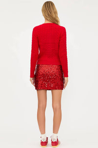 Beach Riot Trixie Mini Skirt in red sequin - women's skirt - detail view