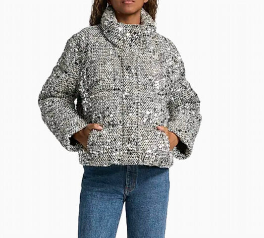 Milly - Hayes Sequin Tweed Puffer Jacket