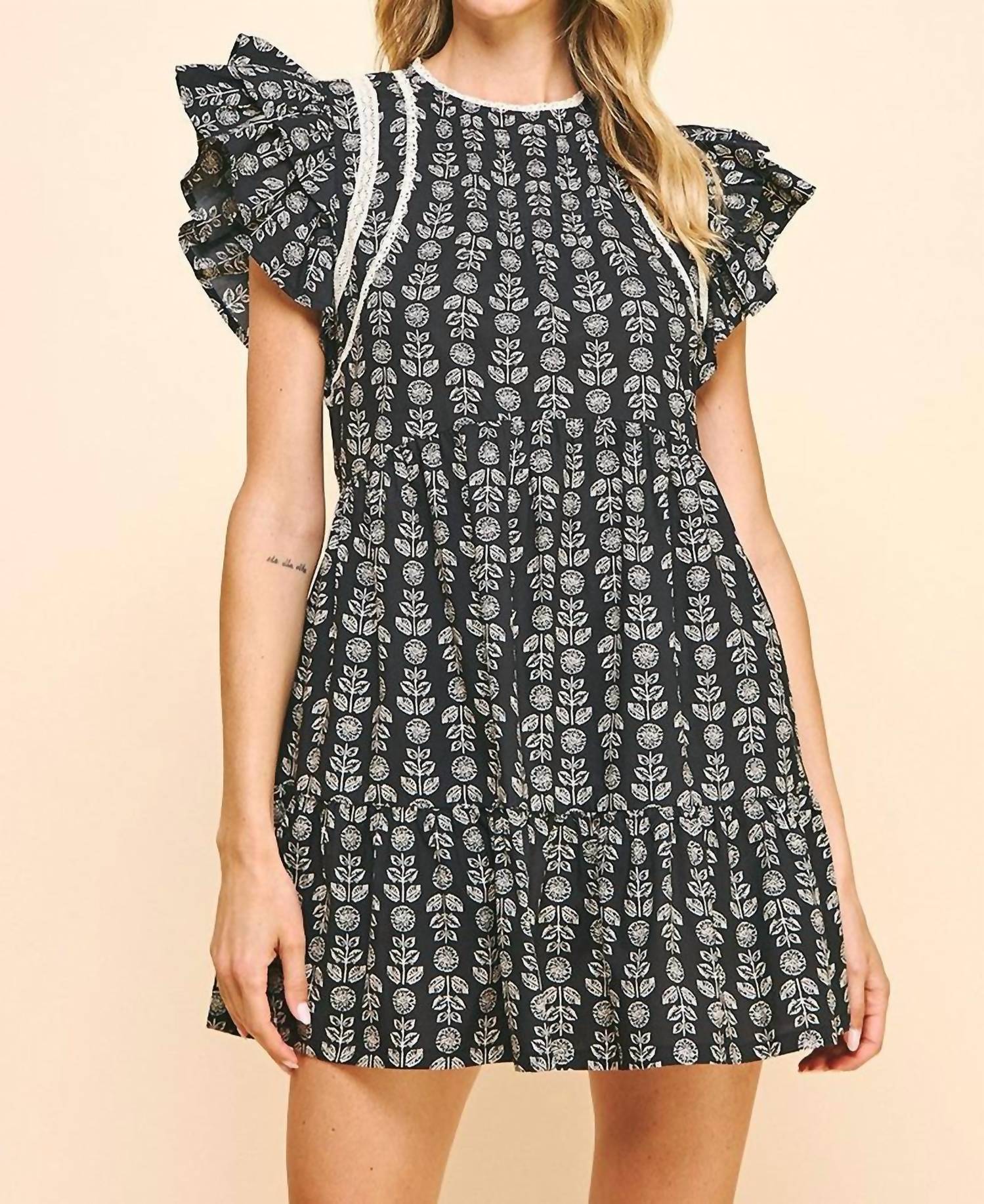Pinch - Avalon Flutter Sleeve Mini Dress