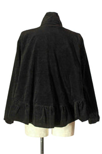 Baci - Women's Hi Lo Peplum Asymmetrical Velvet Jacket