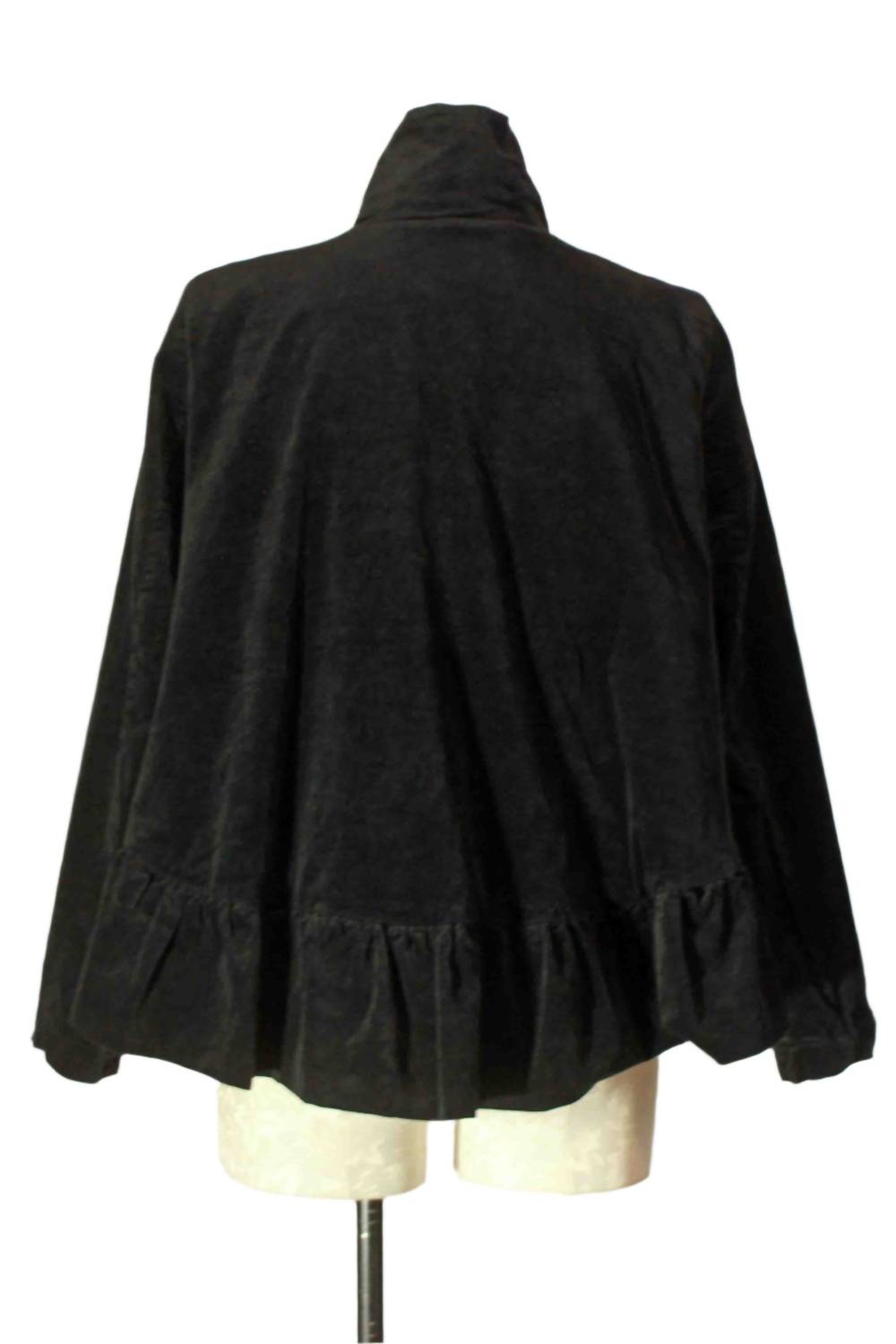 Baci - Women's Hi Lo Peplum Asymmetrical Velvet Jacket
