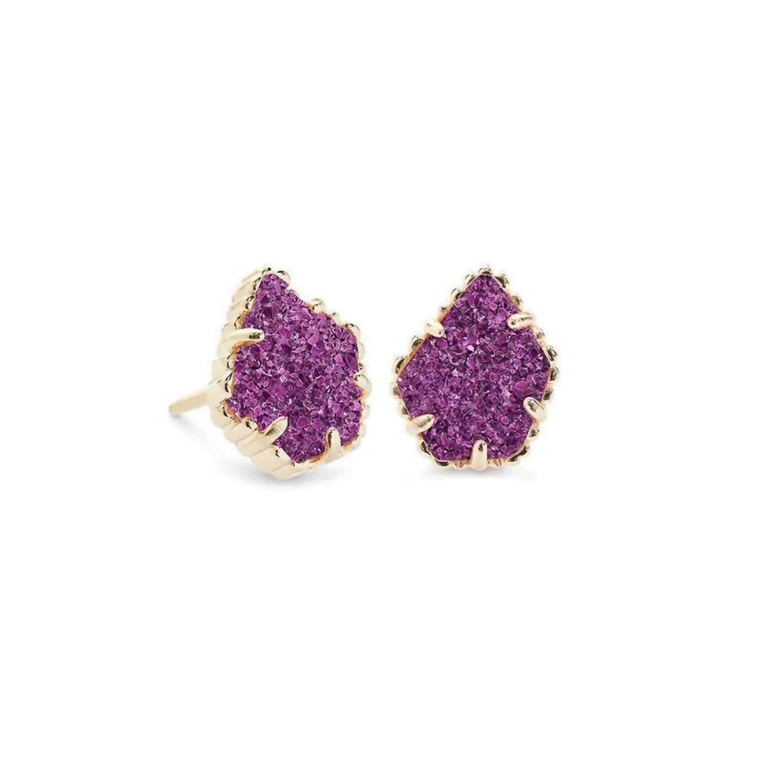 Kendra Scott Women's Tessa Stud Earrings in gold amethyst drusy - women's jewelry
