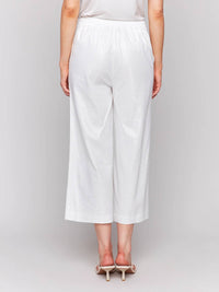 CHARLIE B Pull-on Foil Linen Pants With Pockets in champagne - women's pants - view 4