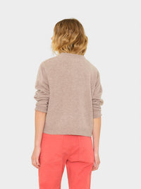 XIRENA Lillian Cardigan in heather brown - women's cardigan - detail view