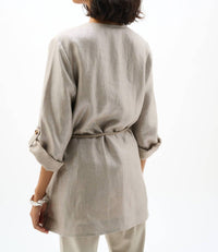 Joseph Ribkoff - Waist Tie Foiled Linen Jacket