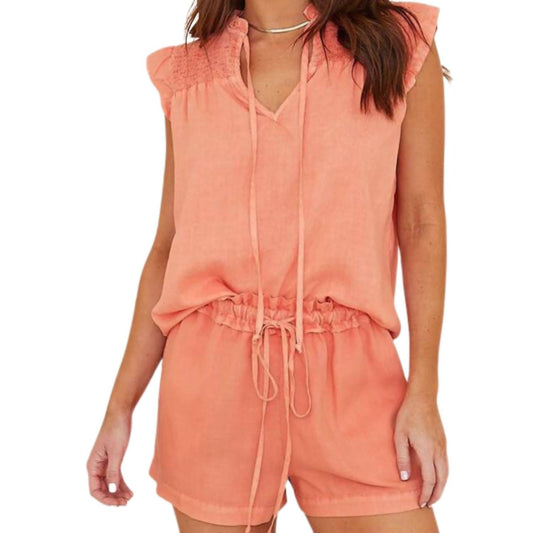 Bella Dahl - Sleeveless Smocked Ruffle Top