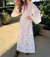 Miguelina - Ieva Diamond Eyelet Embroidered Caftan