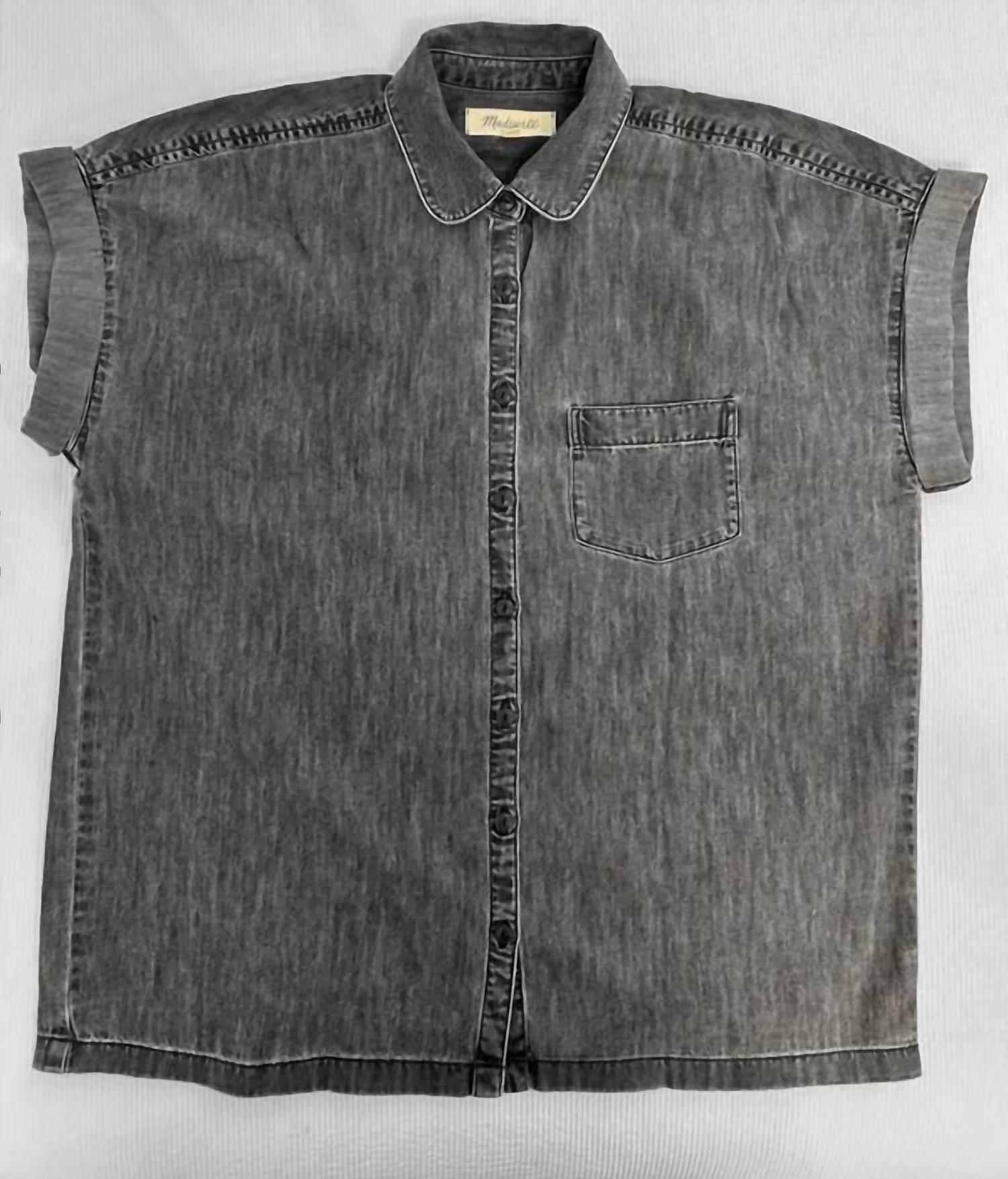Madewell - Denim Rolled Short Sleeve Shirt