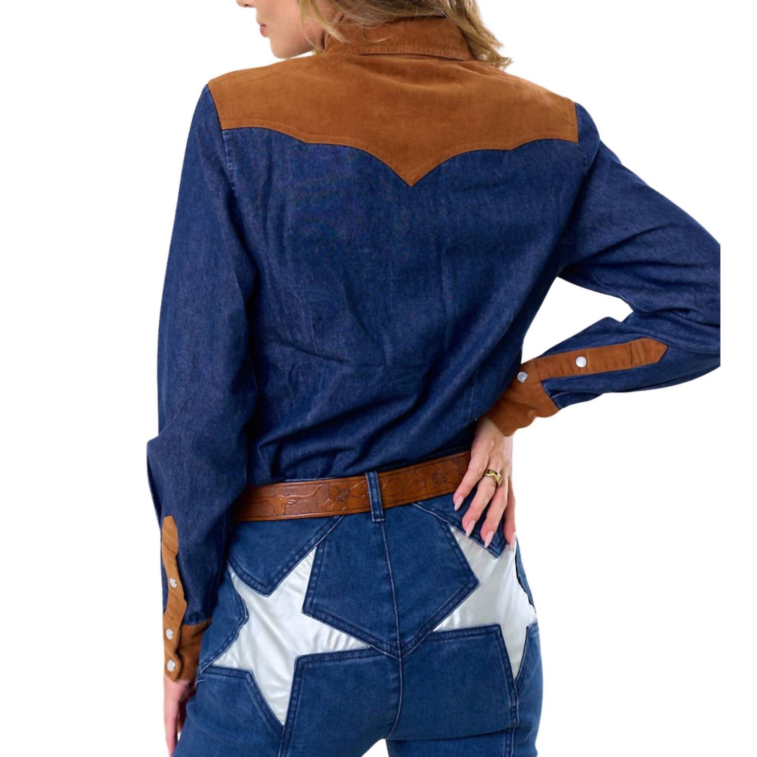 Saints & Hearts - Corduroy and Denim Western Shirt