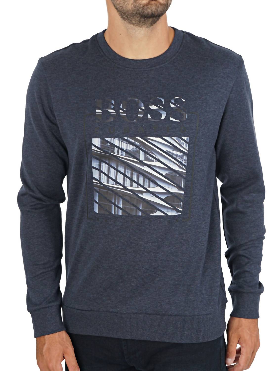 Men Salbo Iconic 3 Tonal Embossed Logo Slim Fit Sweatshirt