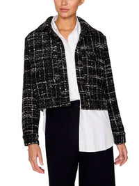 Brochu Walker Tweed Cropped Jacket in black white - women's jacket