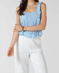 Dex - Pintuck Ruffle Tank Top