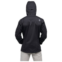 Black Diamond Men's Stormline Stretch Rain Shell Windbreaker in black - men's jacket - detail view