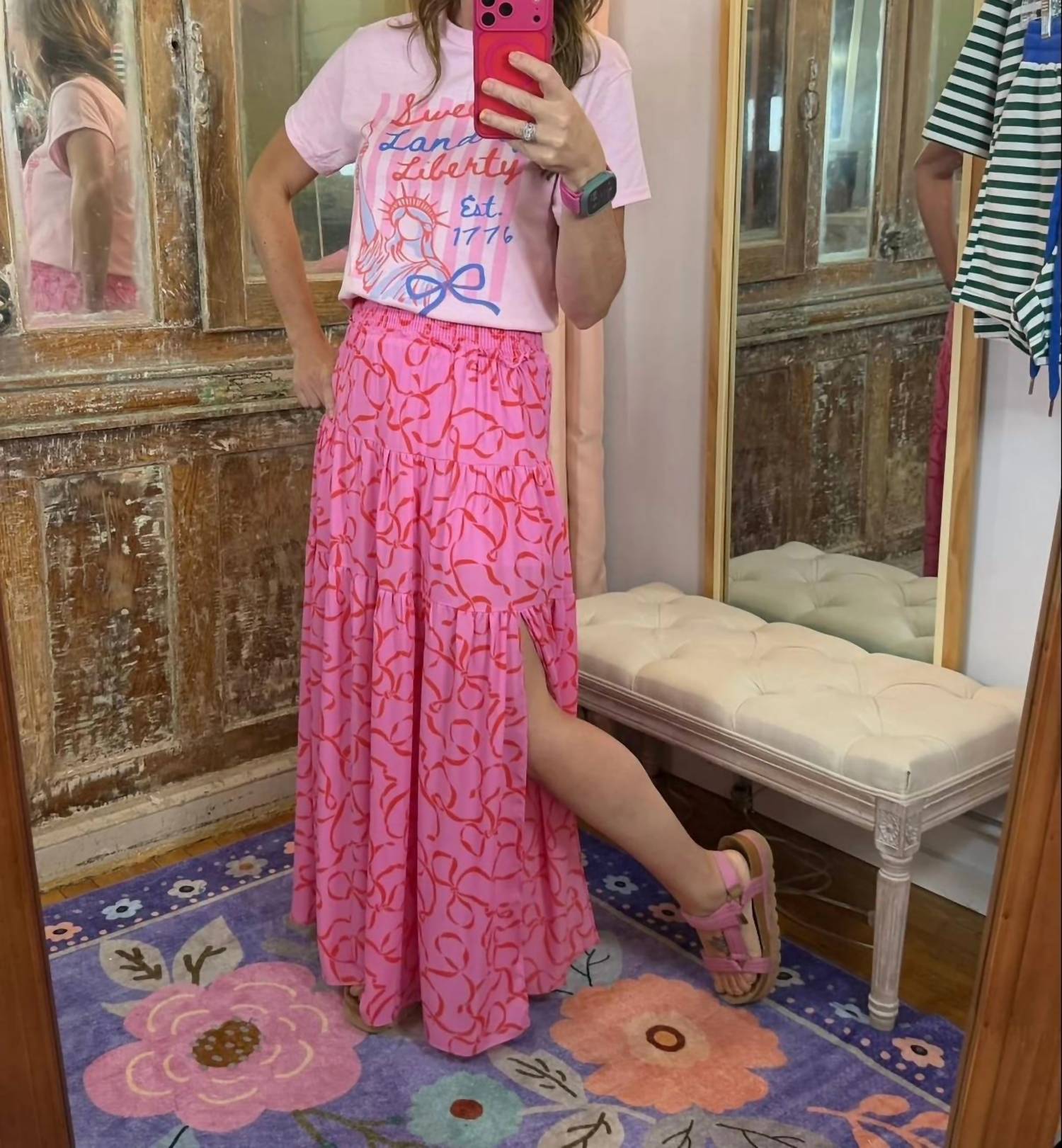 Adrienne - Flirt & Flow Smocked Maxi Skirt