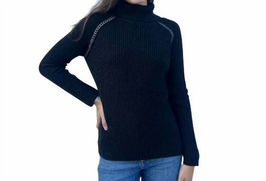 Elliott Lauren - Mock Neck Sweater With Chain Detail