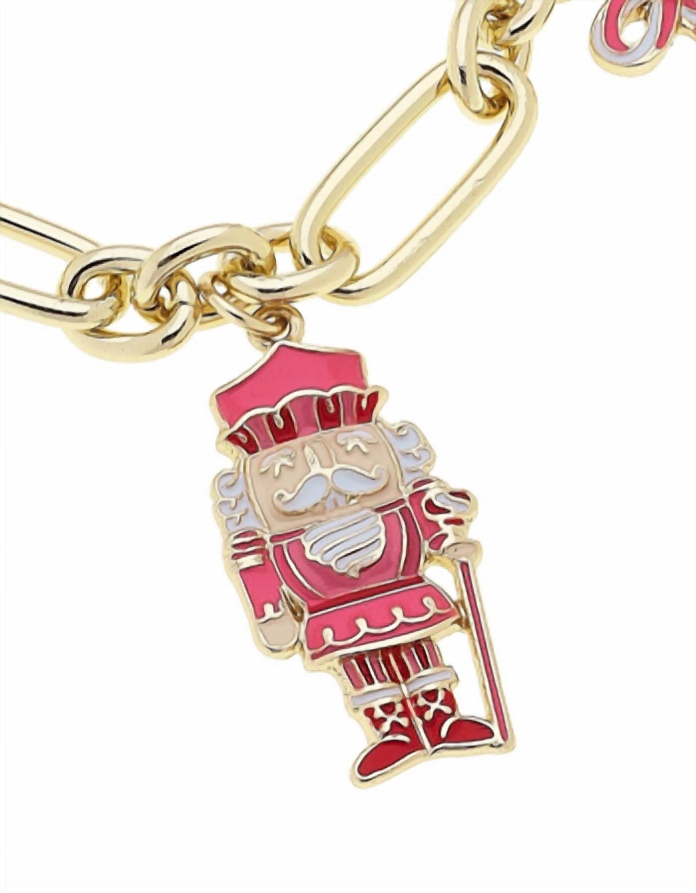 CANVAS Style Women's Christmas Cheer Enamel Charm Bracelet in red pink white - women's jewelry - view 4