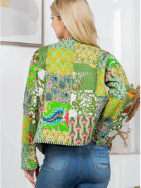 La Soul - Reversible Floral Print Quilted Patch Jacket