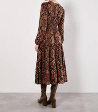 Apricot - Empire Smock Waist Tiered Dress