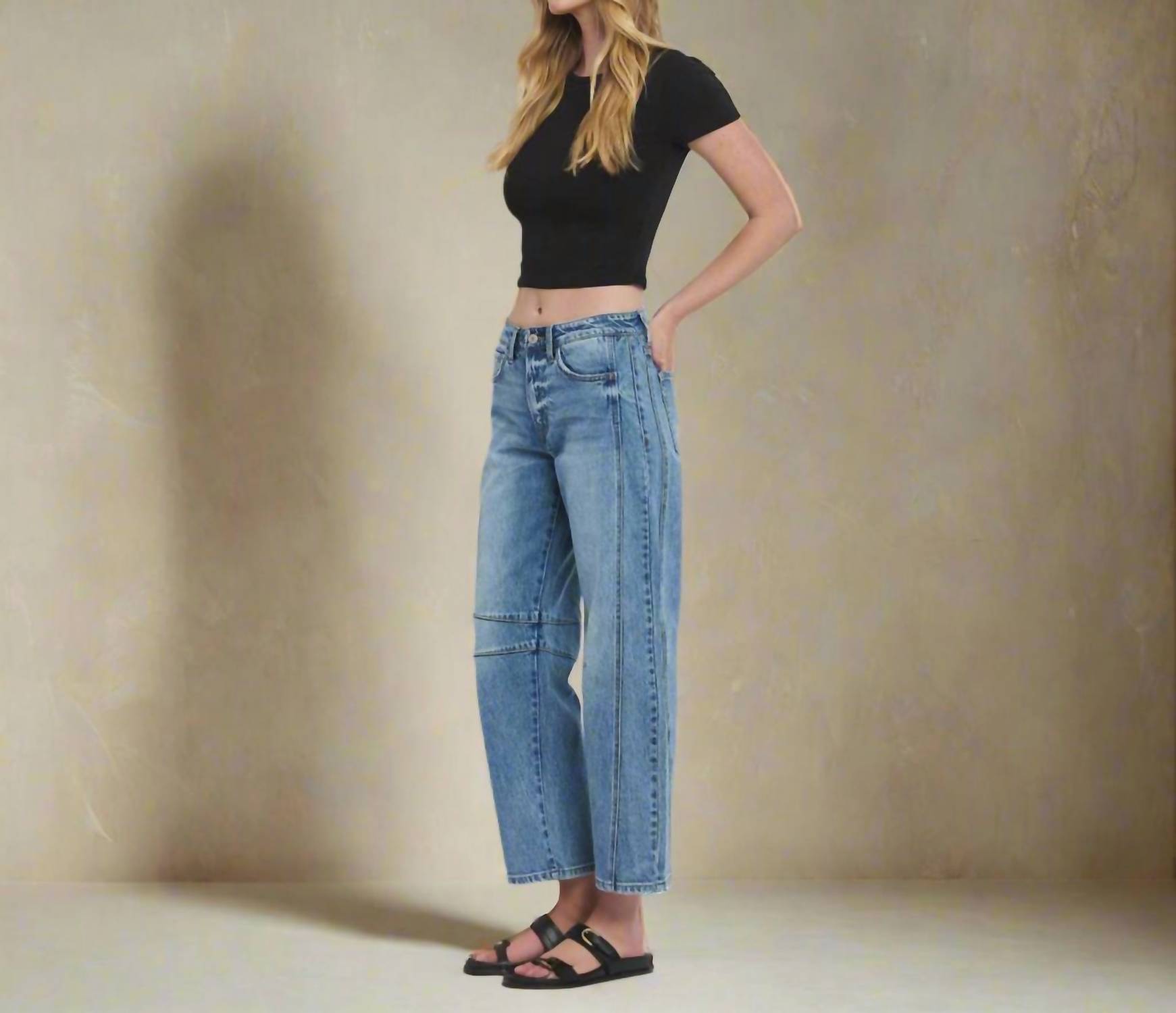 Vervet By Flying Monkey - Kate High Rise Barrel Leg Jeans