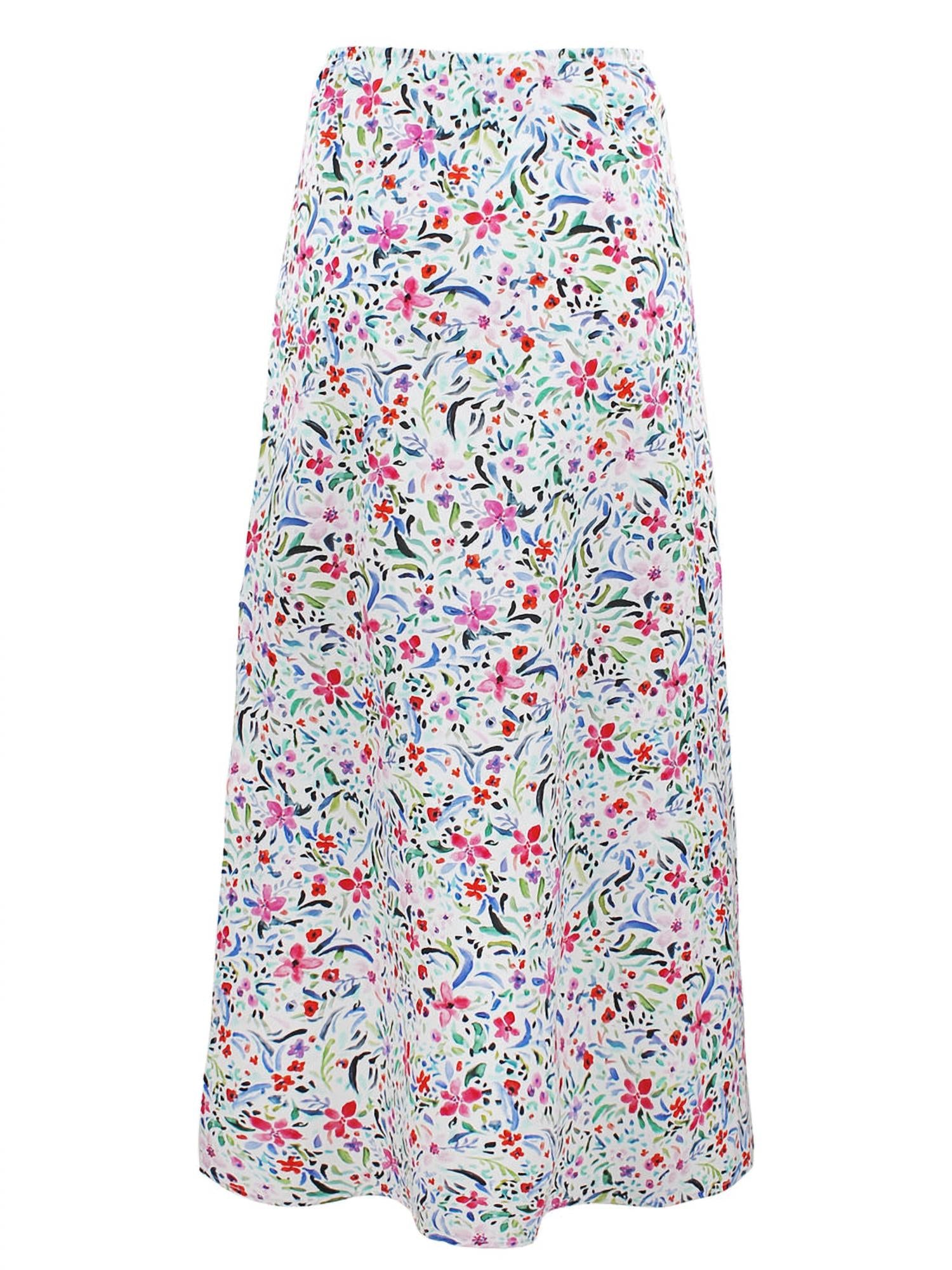 Finley Slim Whimsy Floral Maxi Skirt in white multi - women's skirt - alternate view