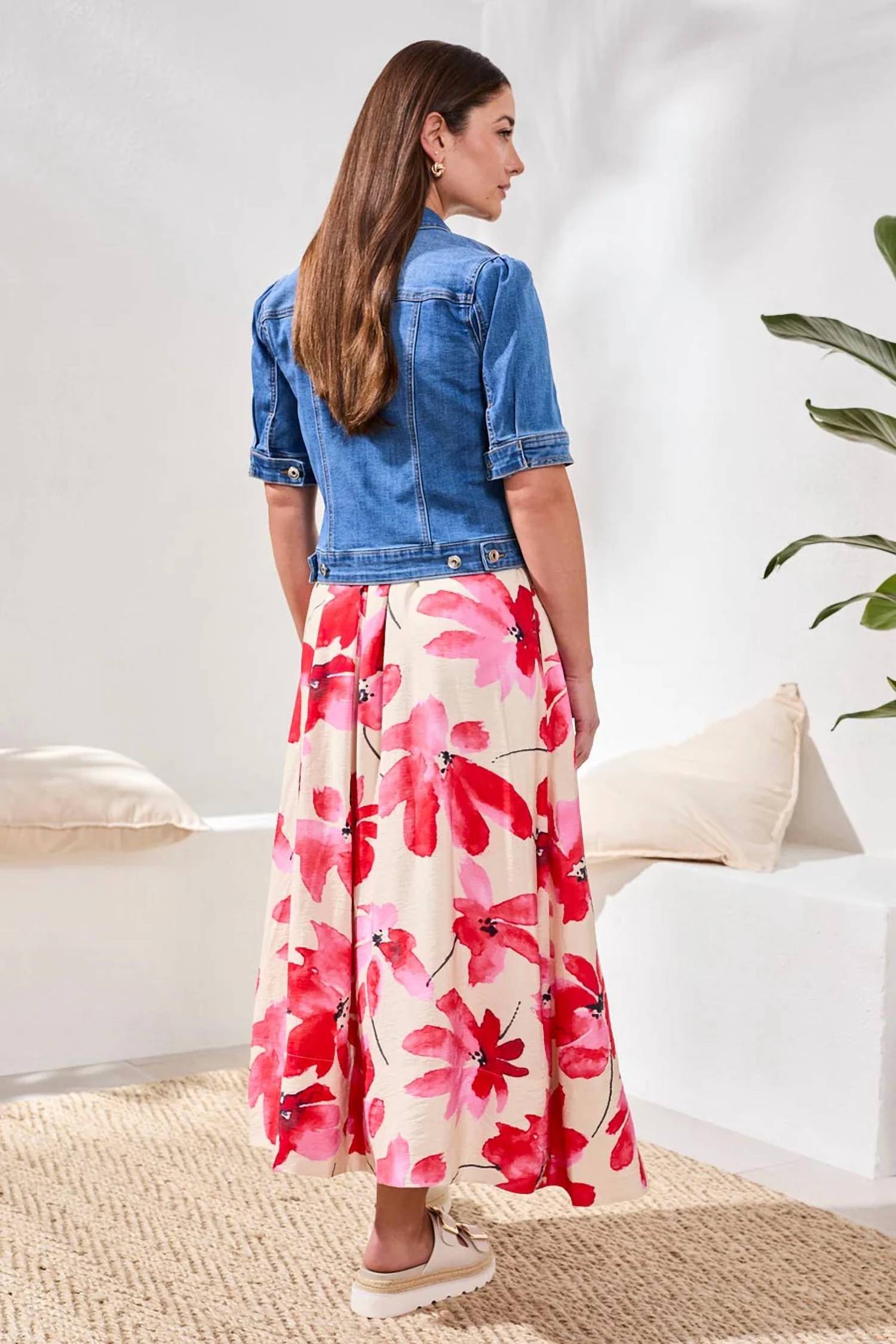 Tribal - Comfort Stretch Elbow-Sleeve Denim Jacket