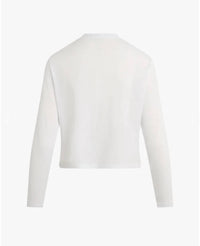 Favorite Daughter Cropped Collegiate Long Sleeve Tee in white light blue - women's long sleeve top - view 5