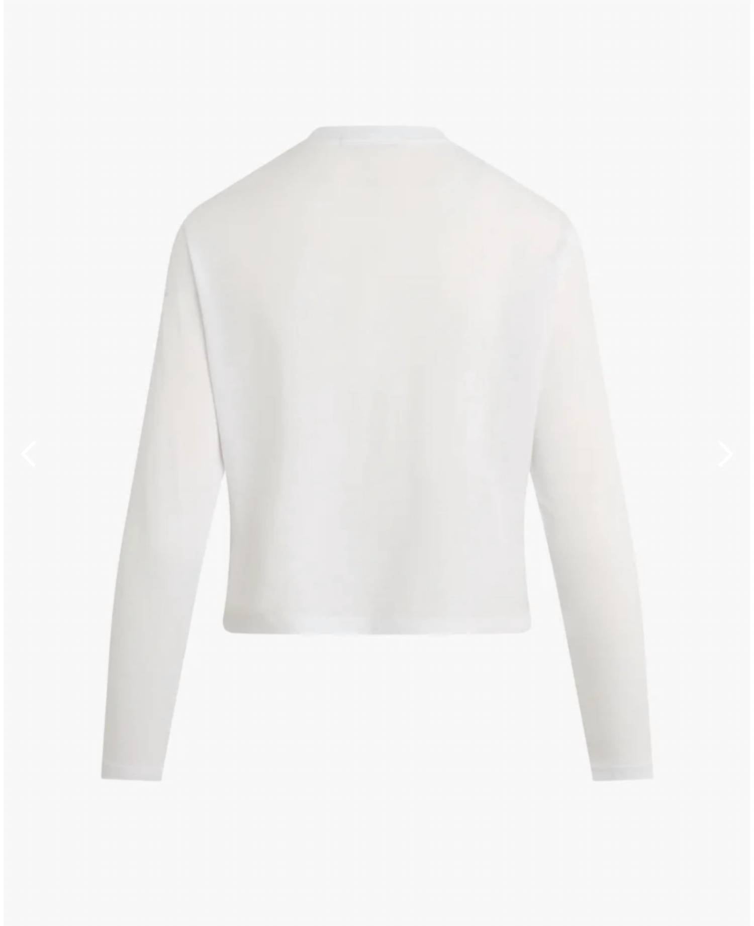 Favorite Daughter Cropped Collegiate Long Sleeve Tee in white light blue - women's long sleeve top - view 5
