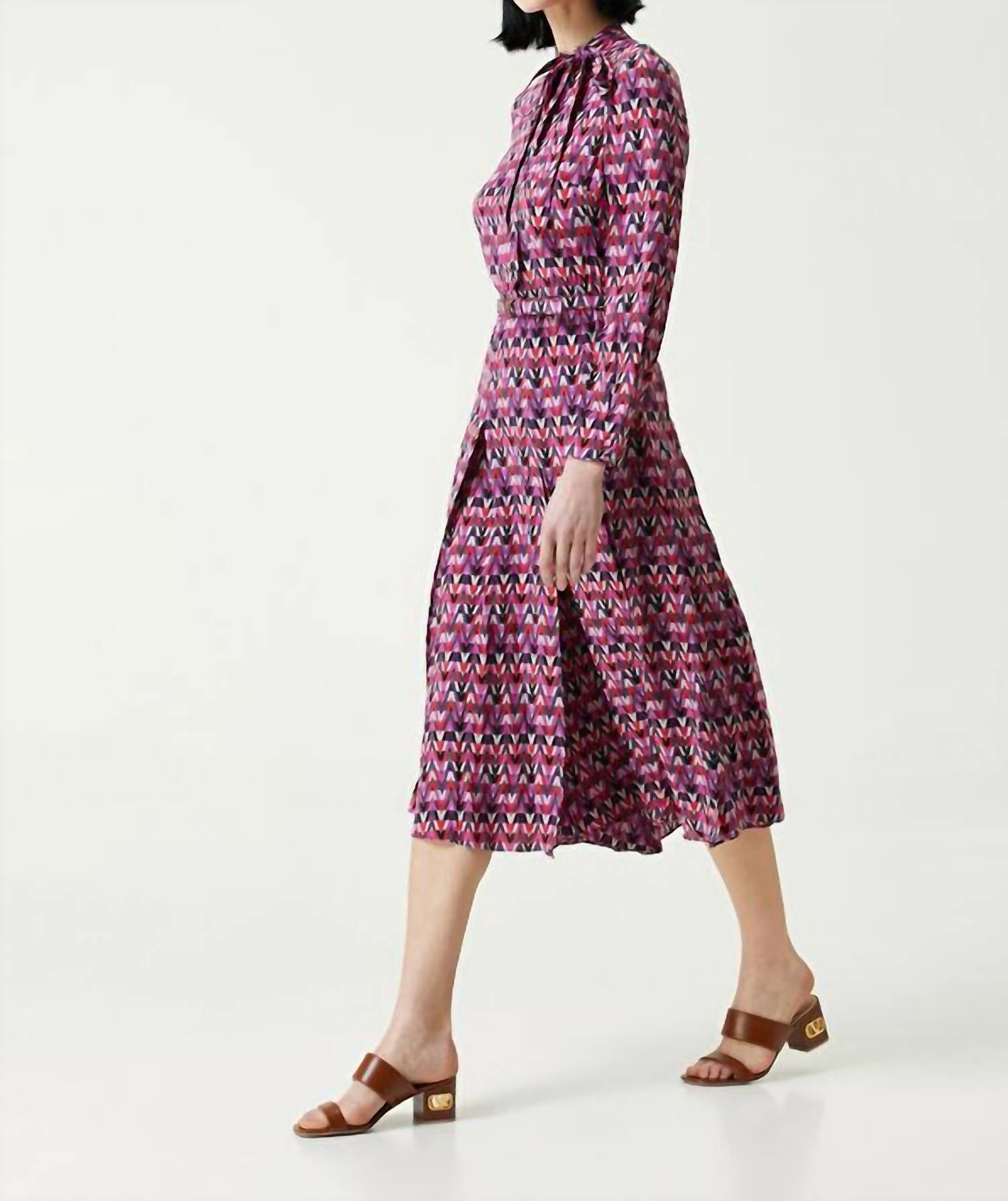 Valentino - Optical Midi Silk Dress