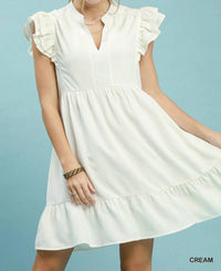 Umgee - Ruffle Sleeve Babydoll Mini Dress