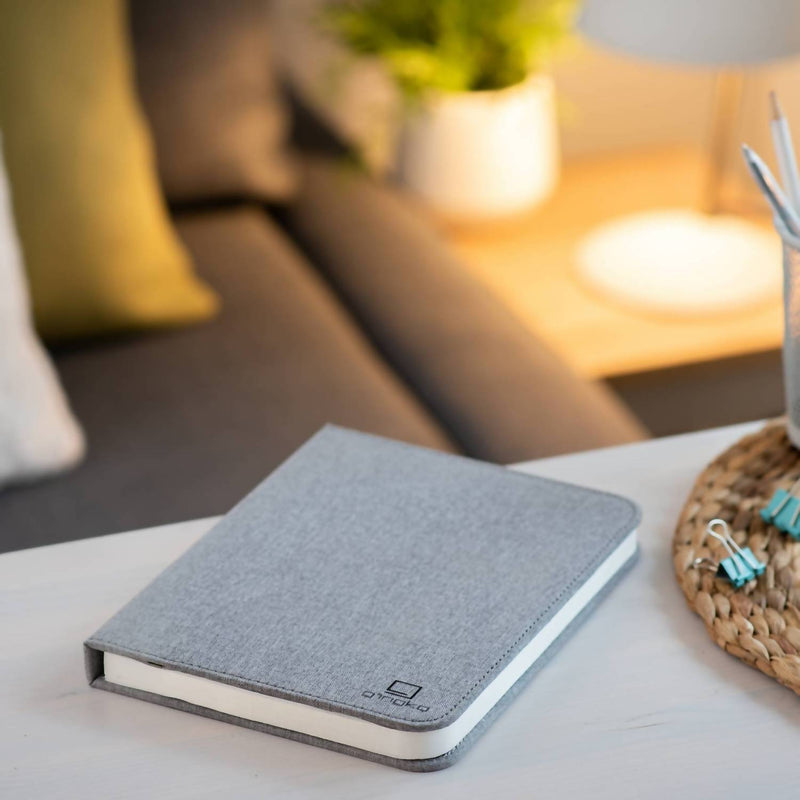 Gingko Design Linen Fabric Smart Book Light in urban gray - item