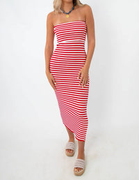 Hyfve - Showstopper Stripe Strapless Knit Midi Dress