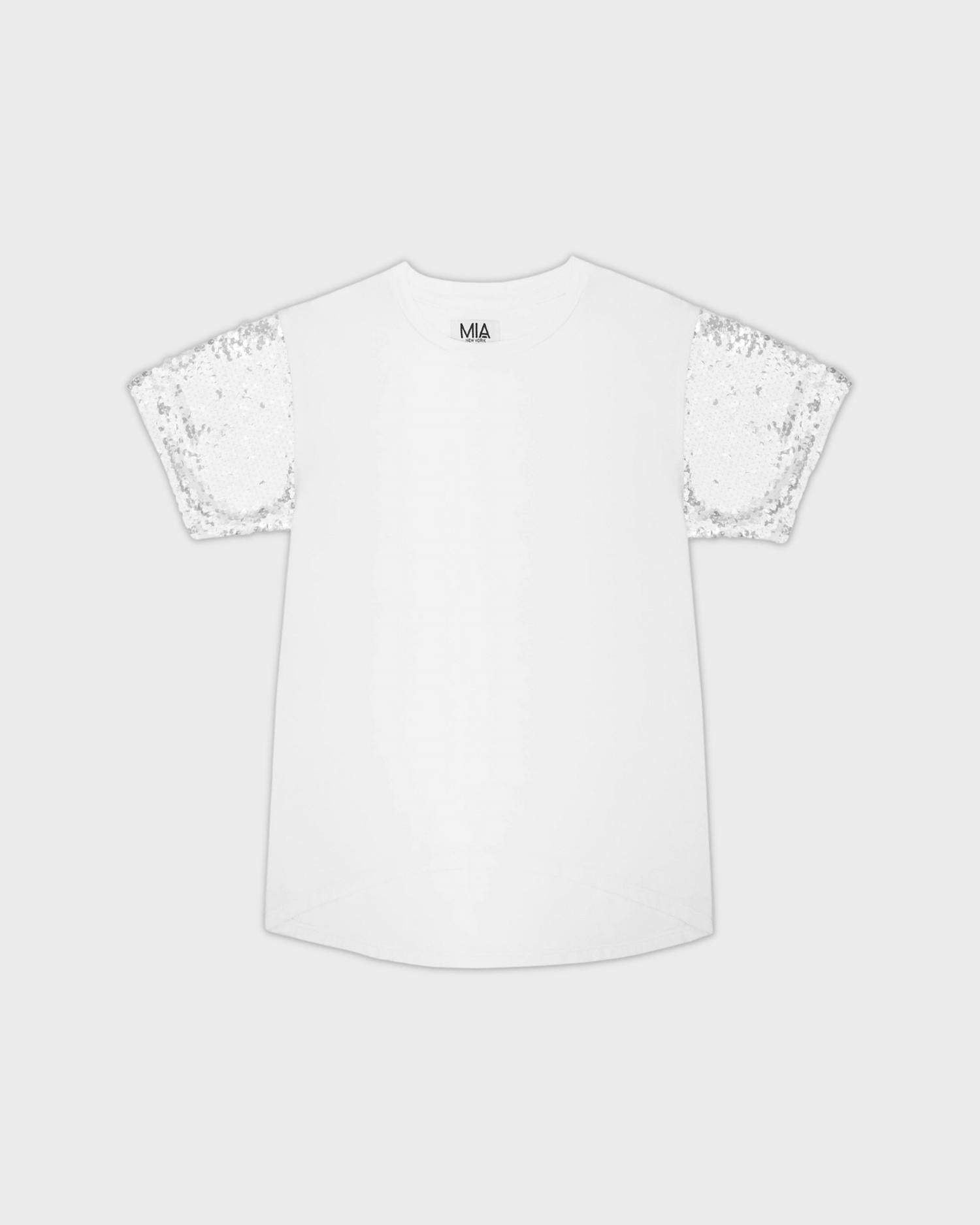 Mia - Girl's Sequin Sleeve Tee