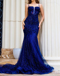 Portia&Scarlett - Fitted Long Beaded Formal Prom Dress