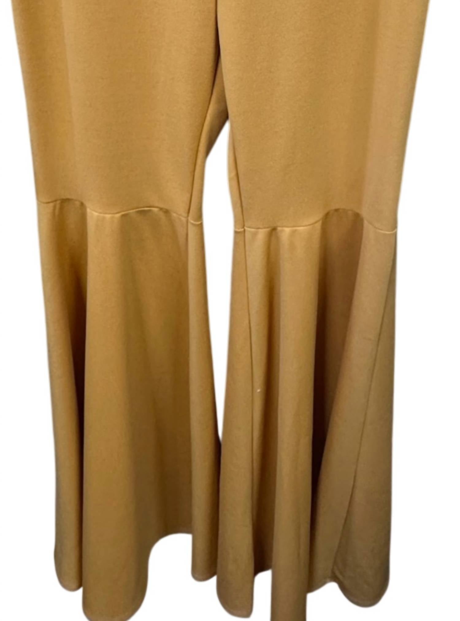 Win Win Apparel Women's Pull On Bell Bottom Pants in mustard - women's pants - alternate view