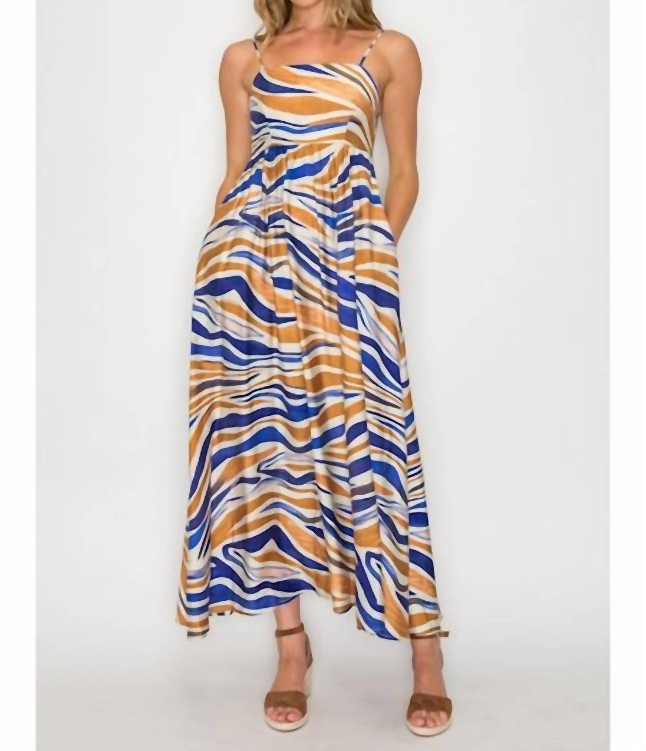 Meet Me In Santorini - Sunset Waves Maxi Dress