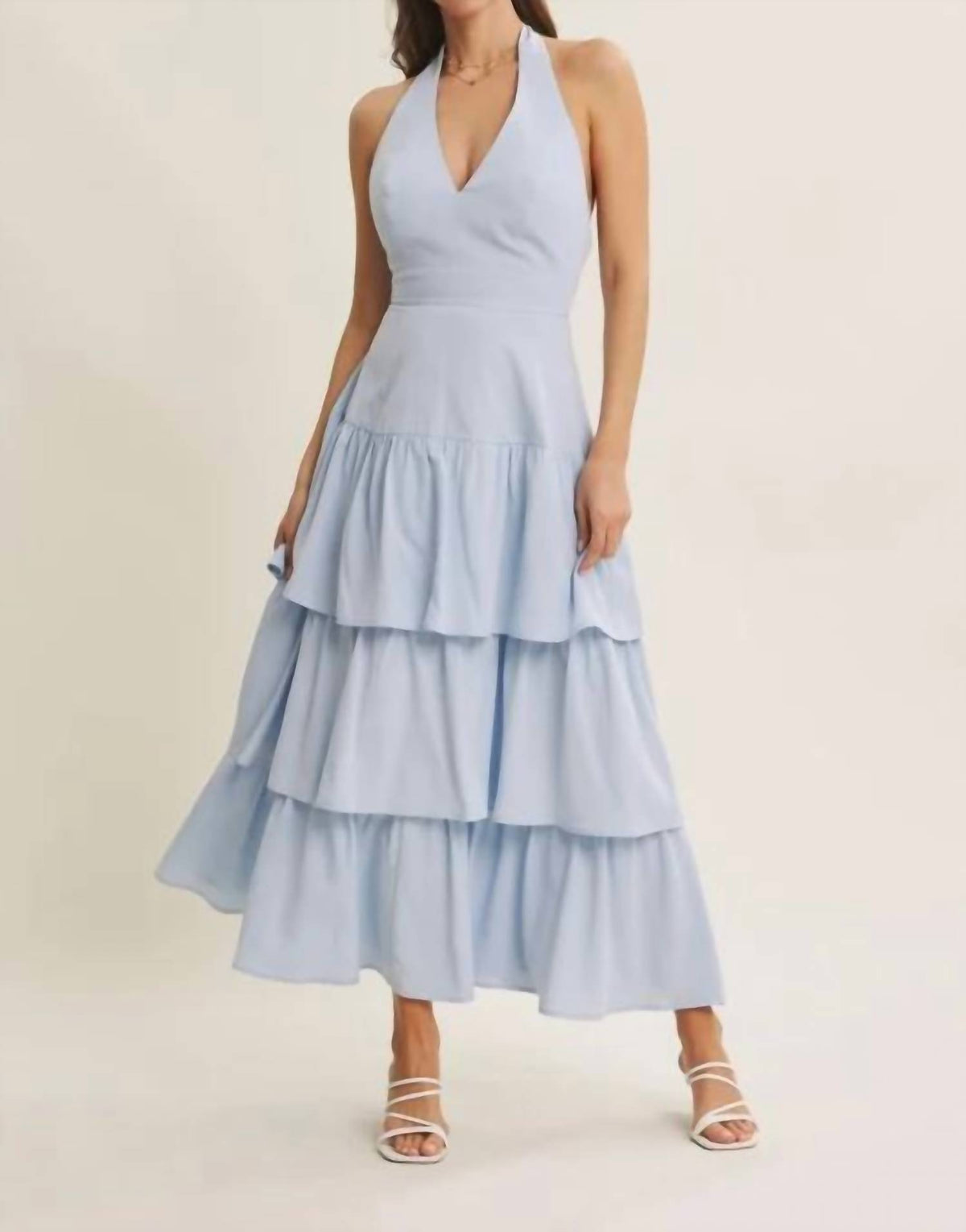 In February - Bridal Moment Cascade Tiered Ruffles Maxi Dress