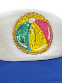 Anniston Collective Women's Beach Day Babe Hat in blue - women's hat - detail view