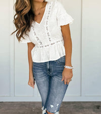 Hem & Thread - Madelyn Eyelet Peplum Top
