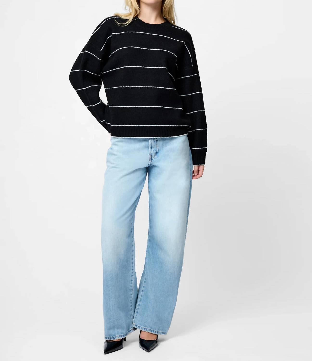 French Connection - Riddley Knit Stripe Crewneck Sweater