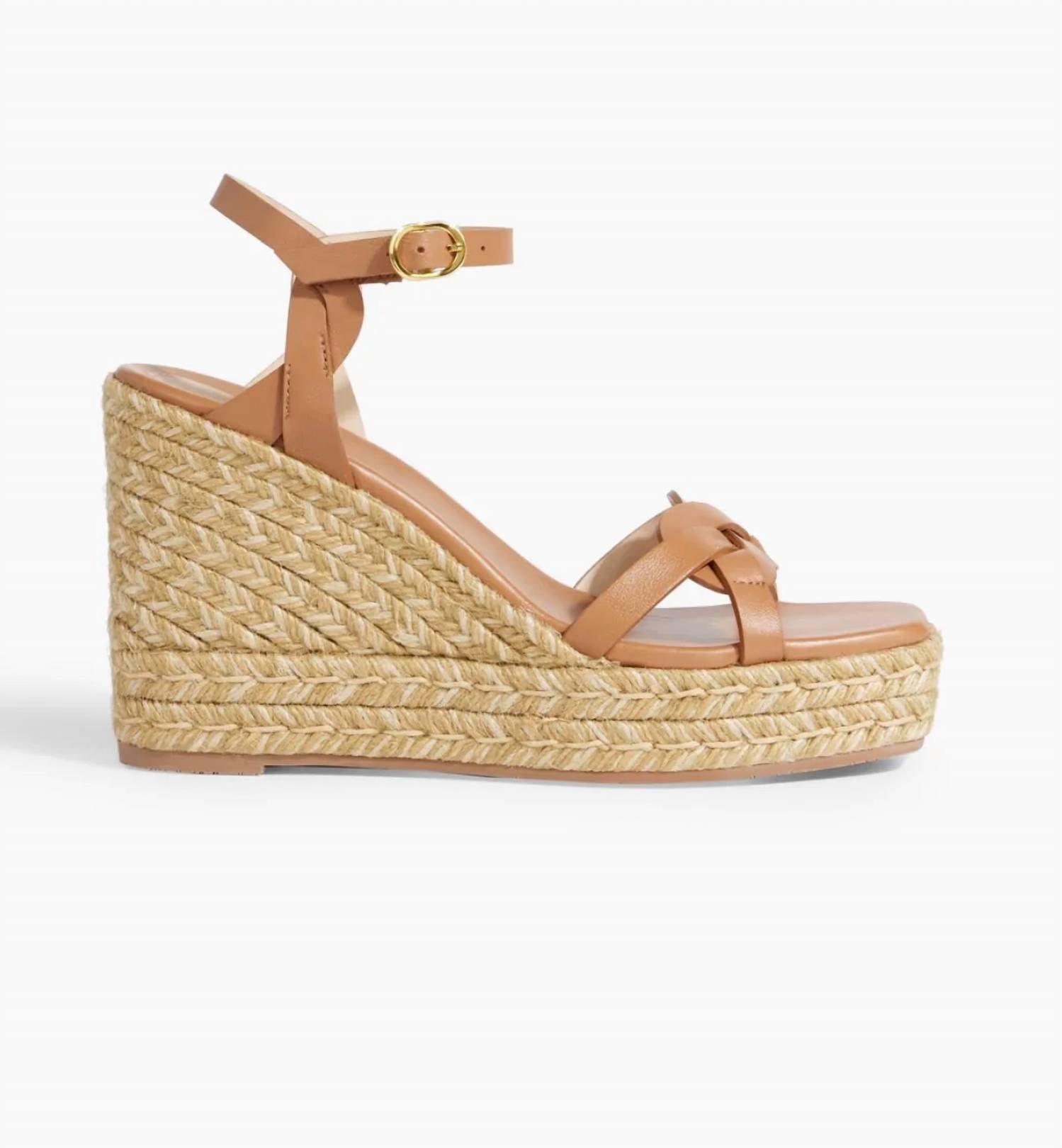 Stuart Weitzman - Women's Braided Leather Espadrille Wedge Sandals