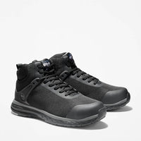 Timberland Men's Drivetrain Mid Composite Safety Toe Work Shoes in black - men's shoe - detail view