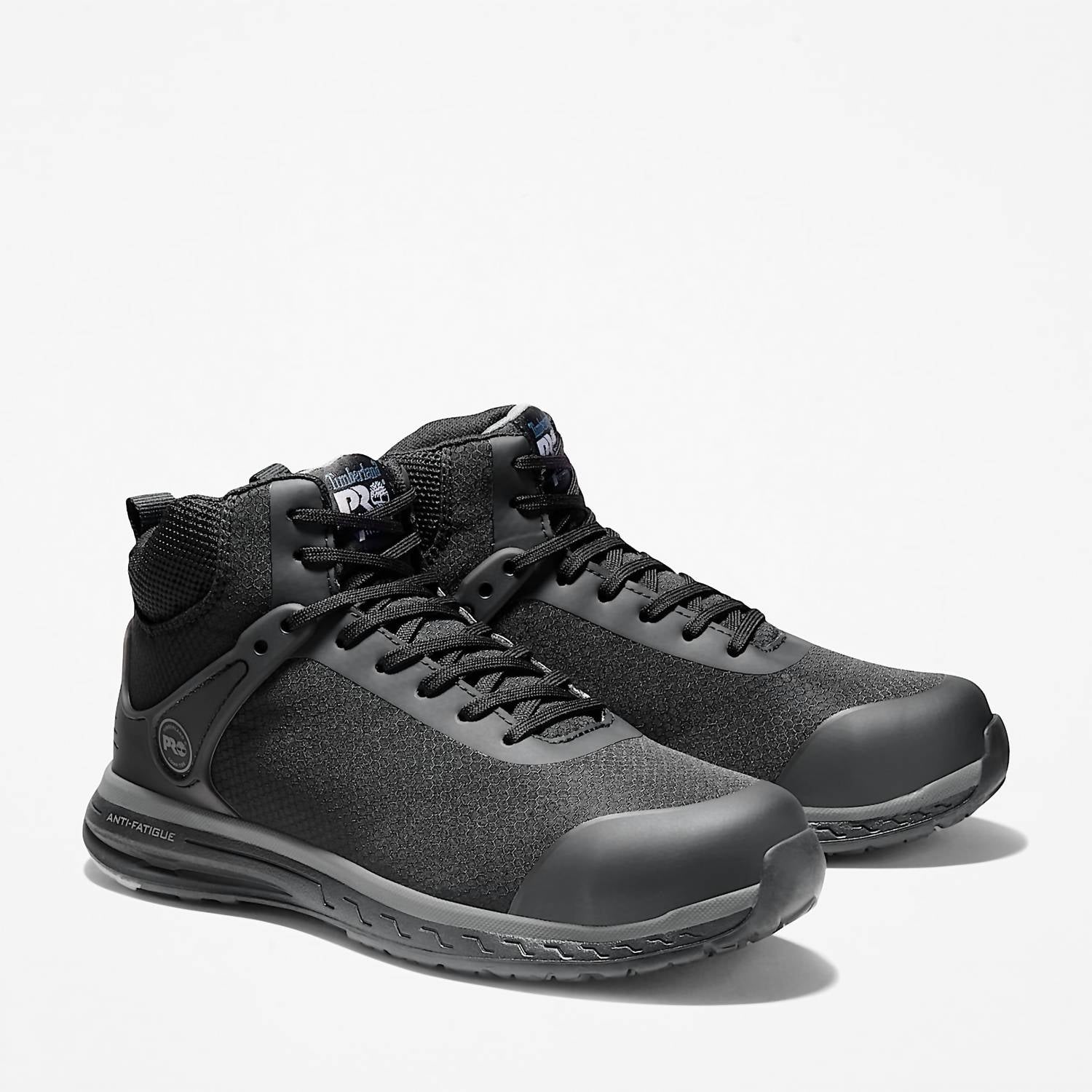 Timberland Men's Drivetrain Mid Composite Safety Toe Work Shoes in black - men's shoe - detail view